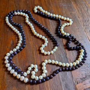 Black and white pearl necklace